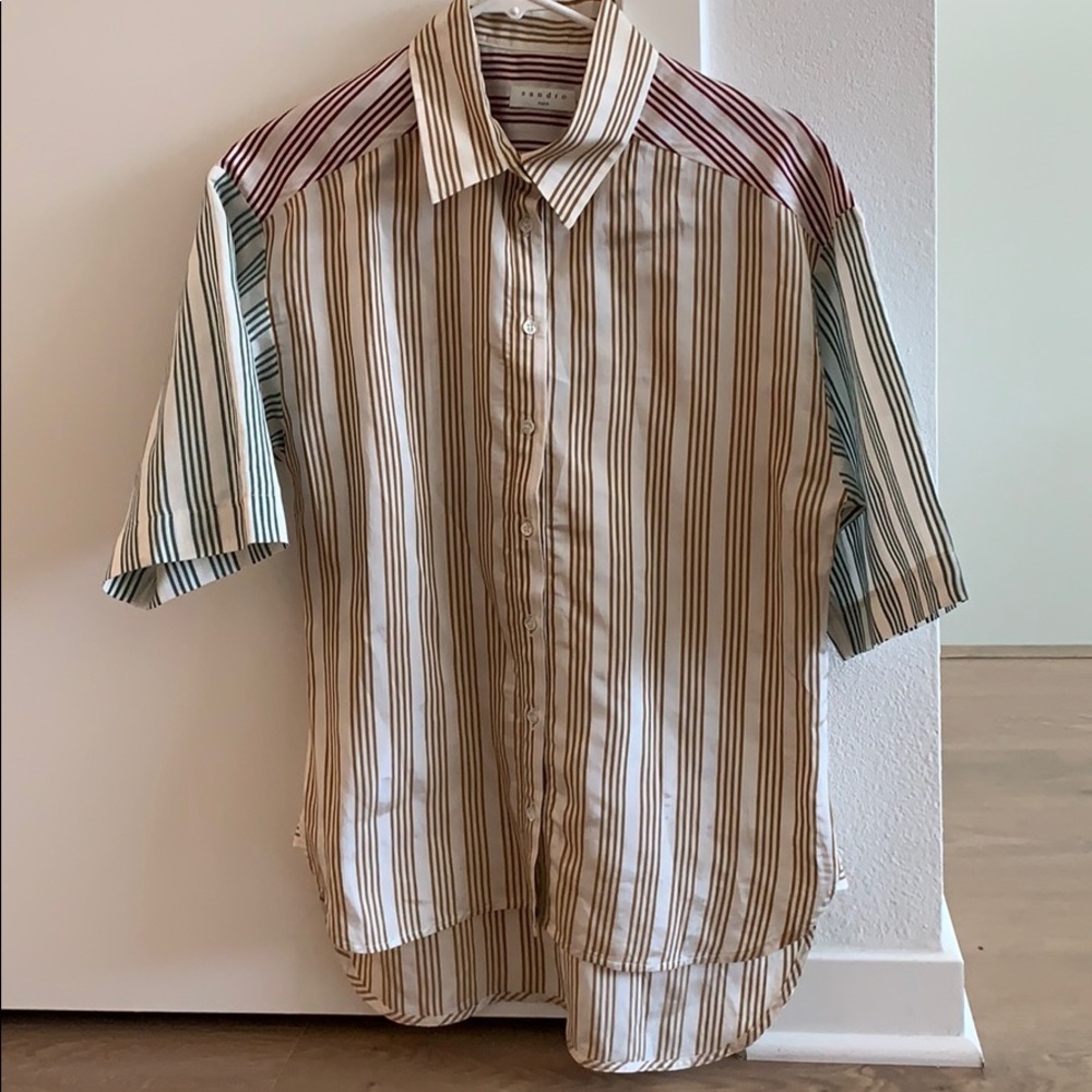 SANDRO striped button down shirt